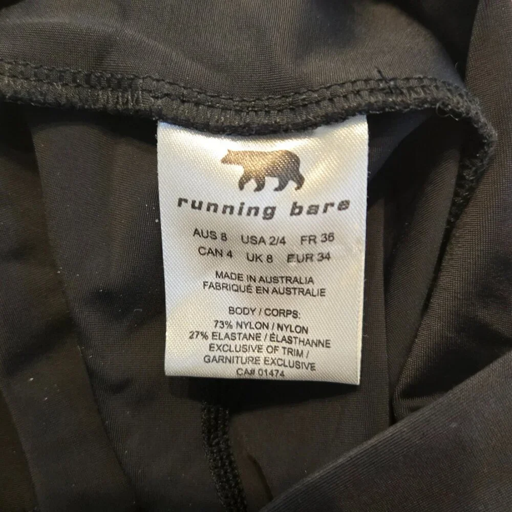 Running Bare - Size 2/4 - Black bike/athletic shorts - Pockets - No gusset - EUC - Picture 3 of 4